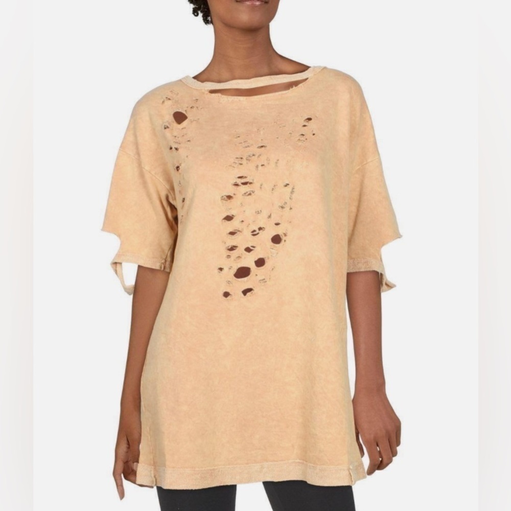 Anthropologie Maronie Cut Out  Oversized Pullover Top / Brown